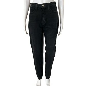 Frame Anthropology Cotton Black Noir High Waist Le High Straight Denim Jeans 25